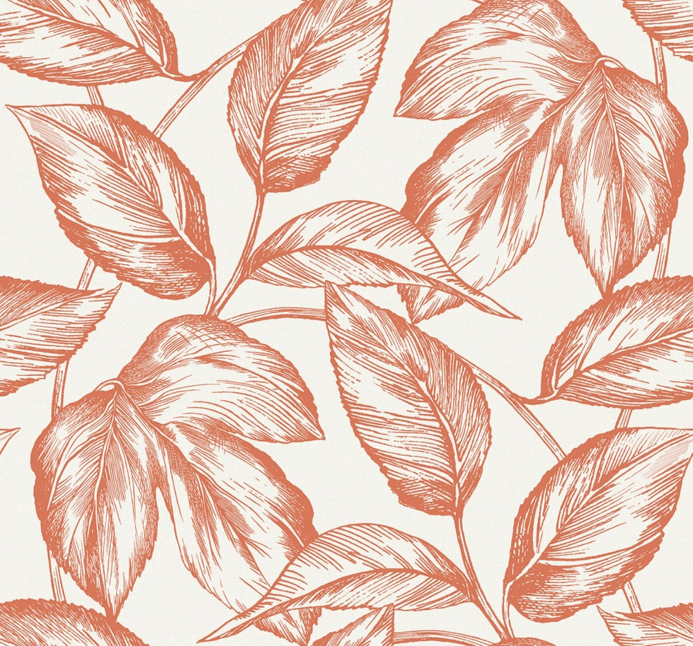 Sketched Leaves Wallpaper