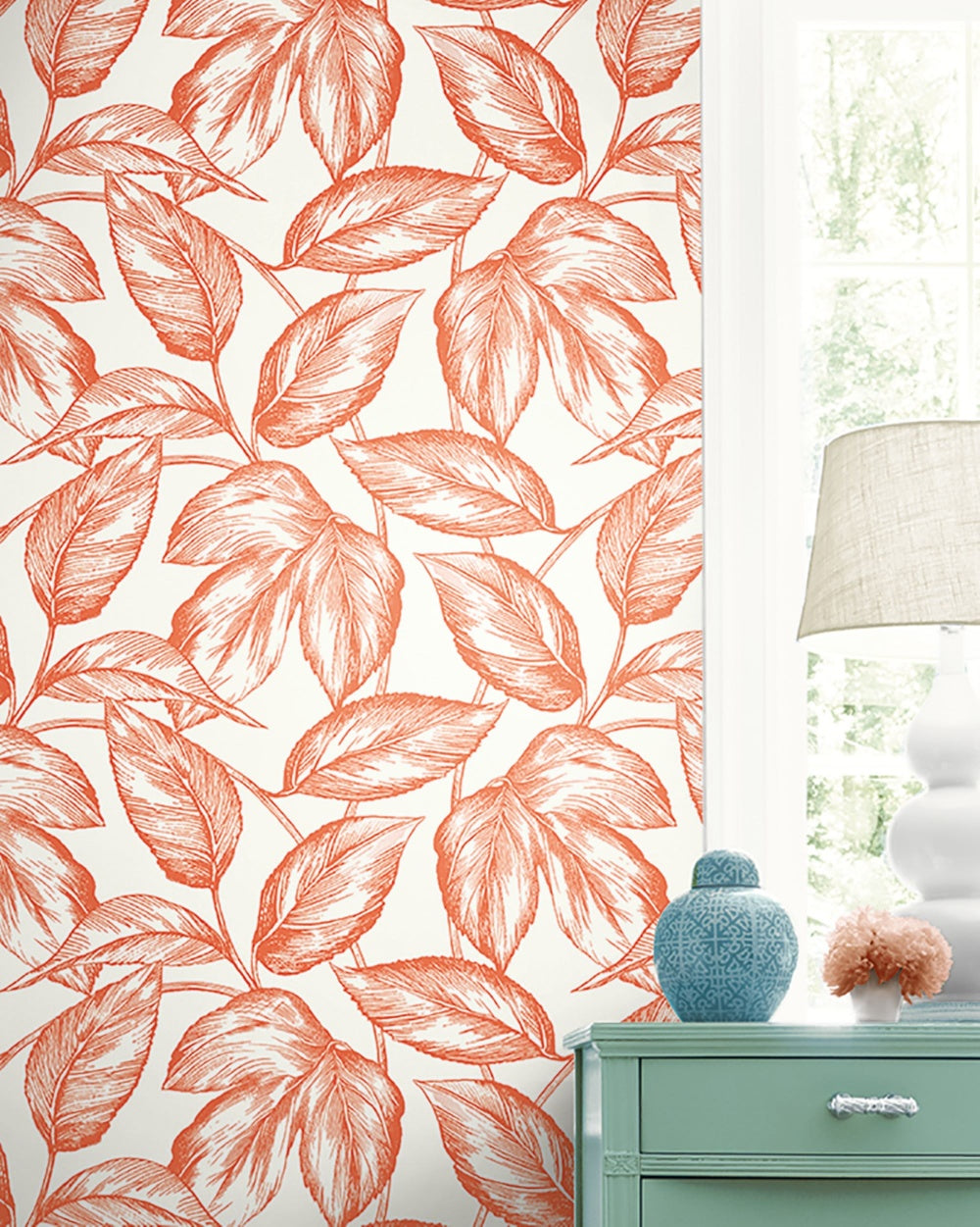 Sketched Leaves Wallpaper