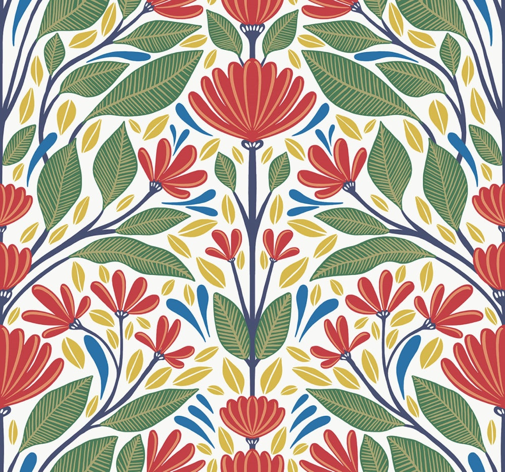 Painted Floral Wallpaper