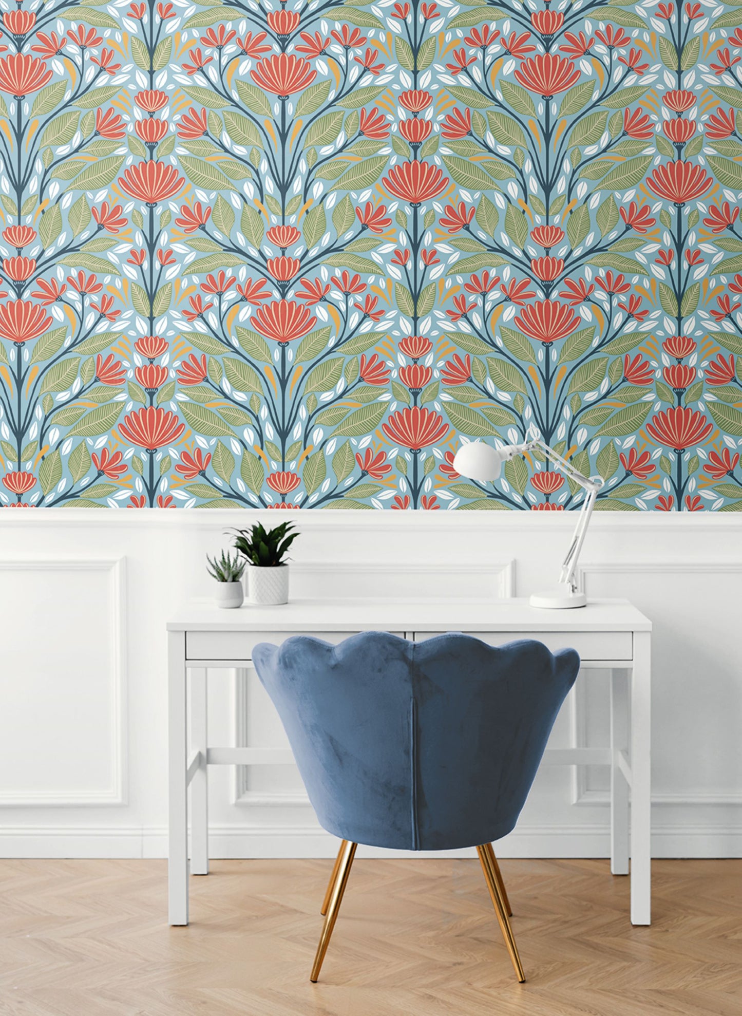 Painted Floral Wallpaper