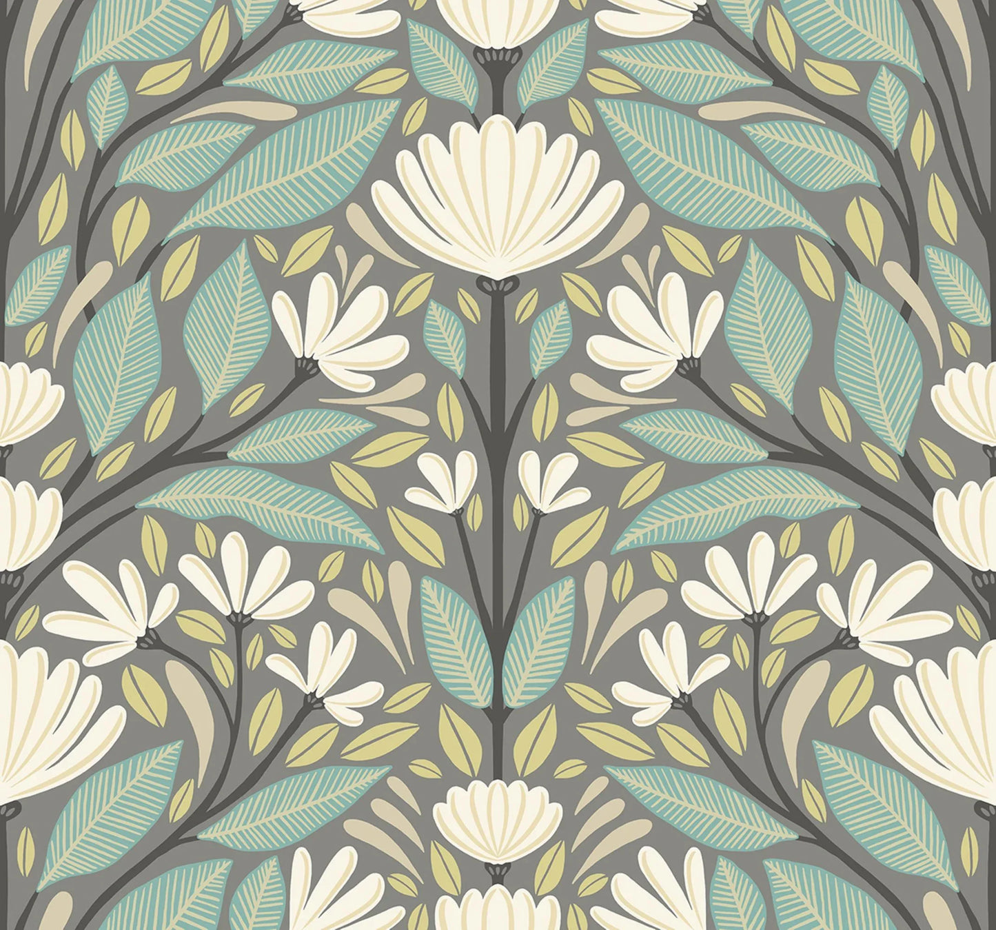 Painted Floral Wallpaper - Casa Mia Wallcovering