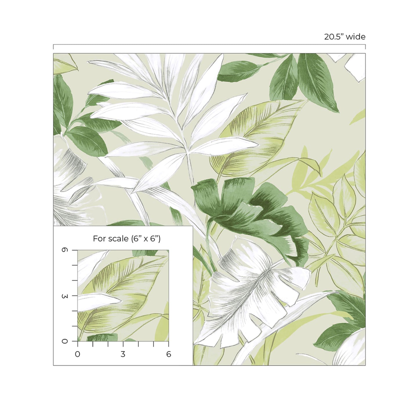 Tropical Leaves Peel & Stick