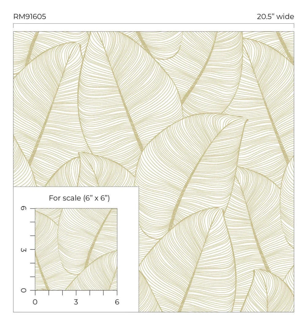 Metallic Leaf Wallpaper