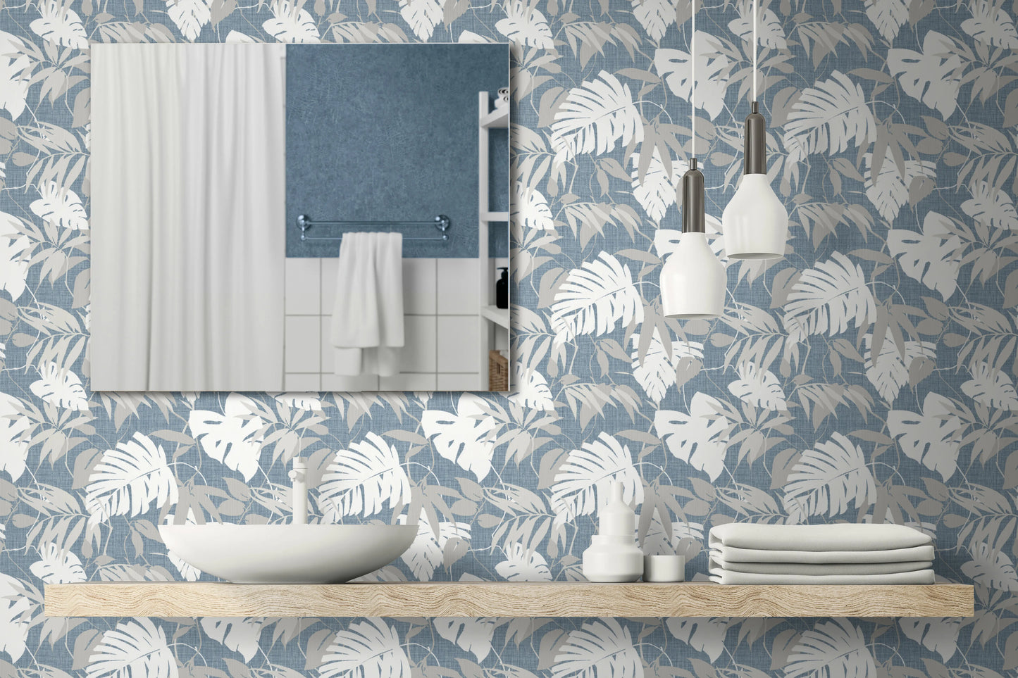 Rainforest Leaves Grasscloth & Naturals