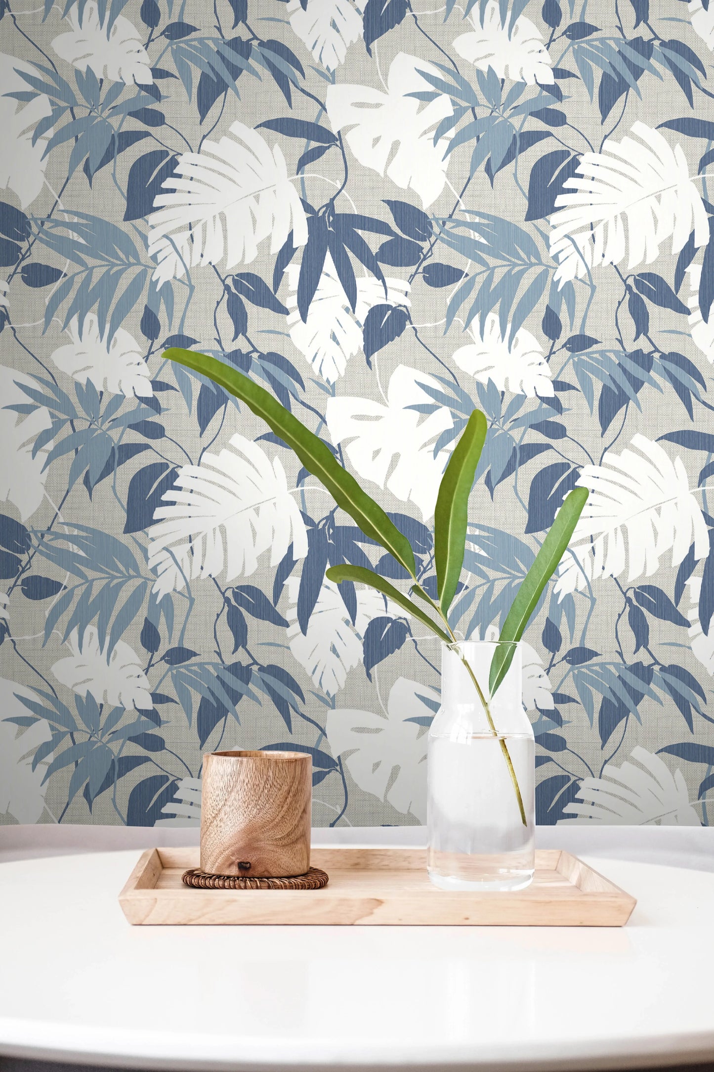 Rainforest Leaves Grasscloth & Naturals - Casa Mia Wallcovering
