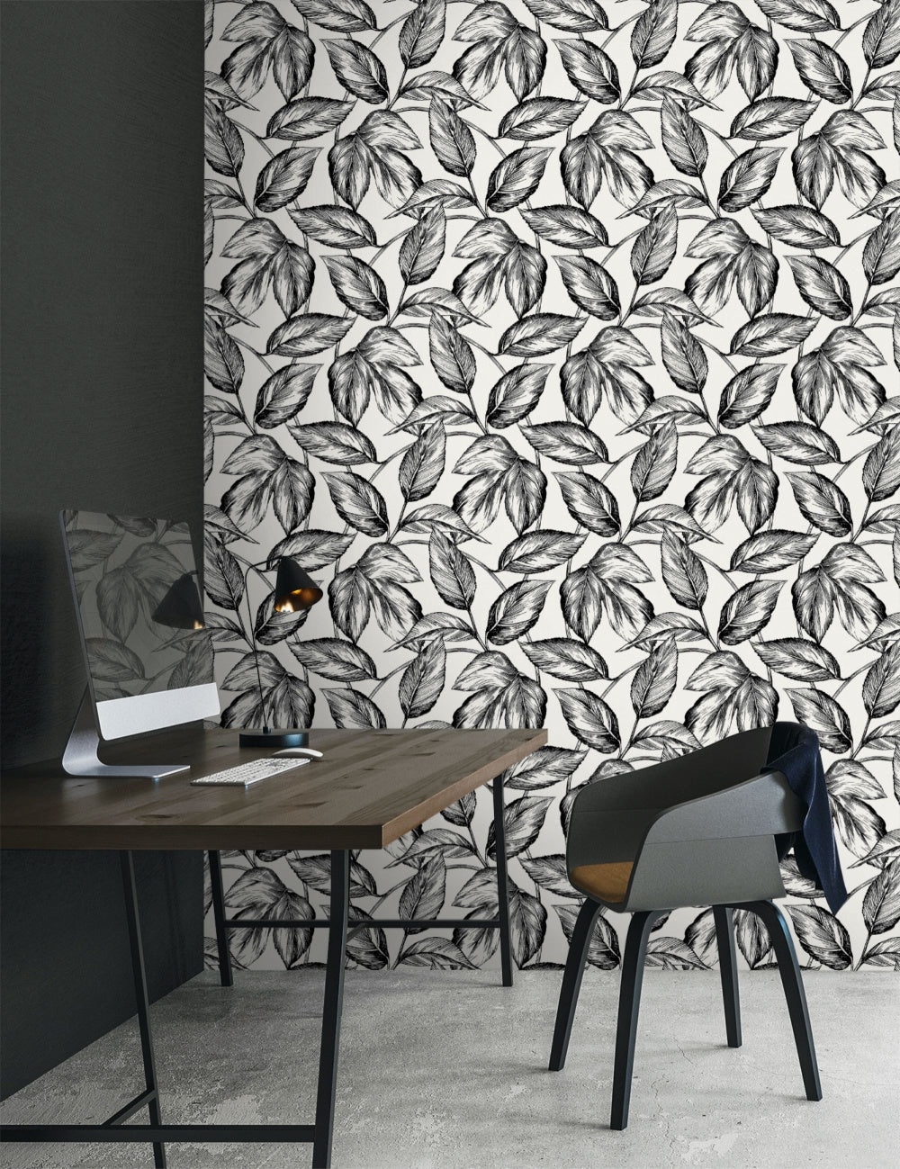 Sketched Leaves Wallpaper