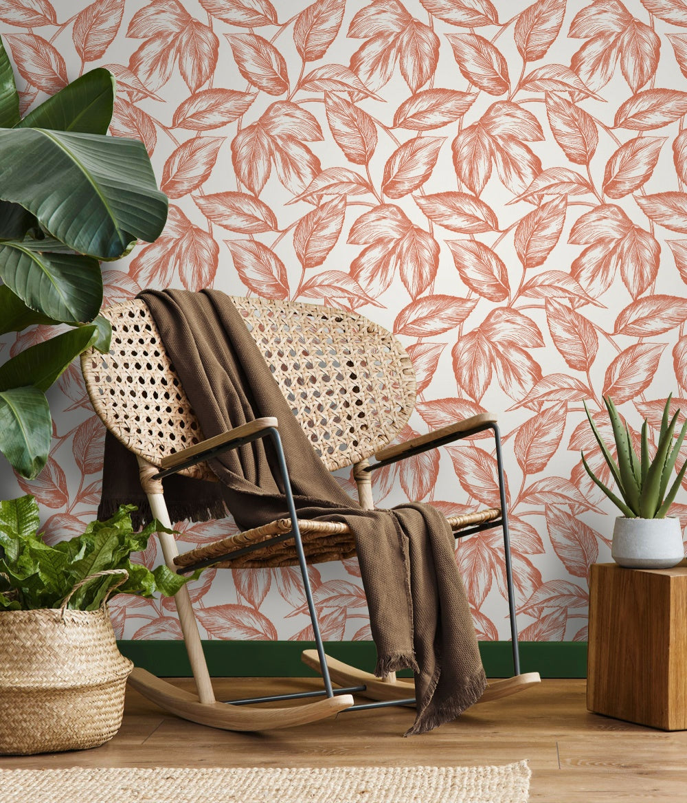 Sketched Leaves Wallpaper