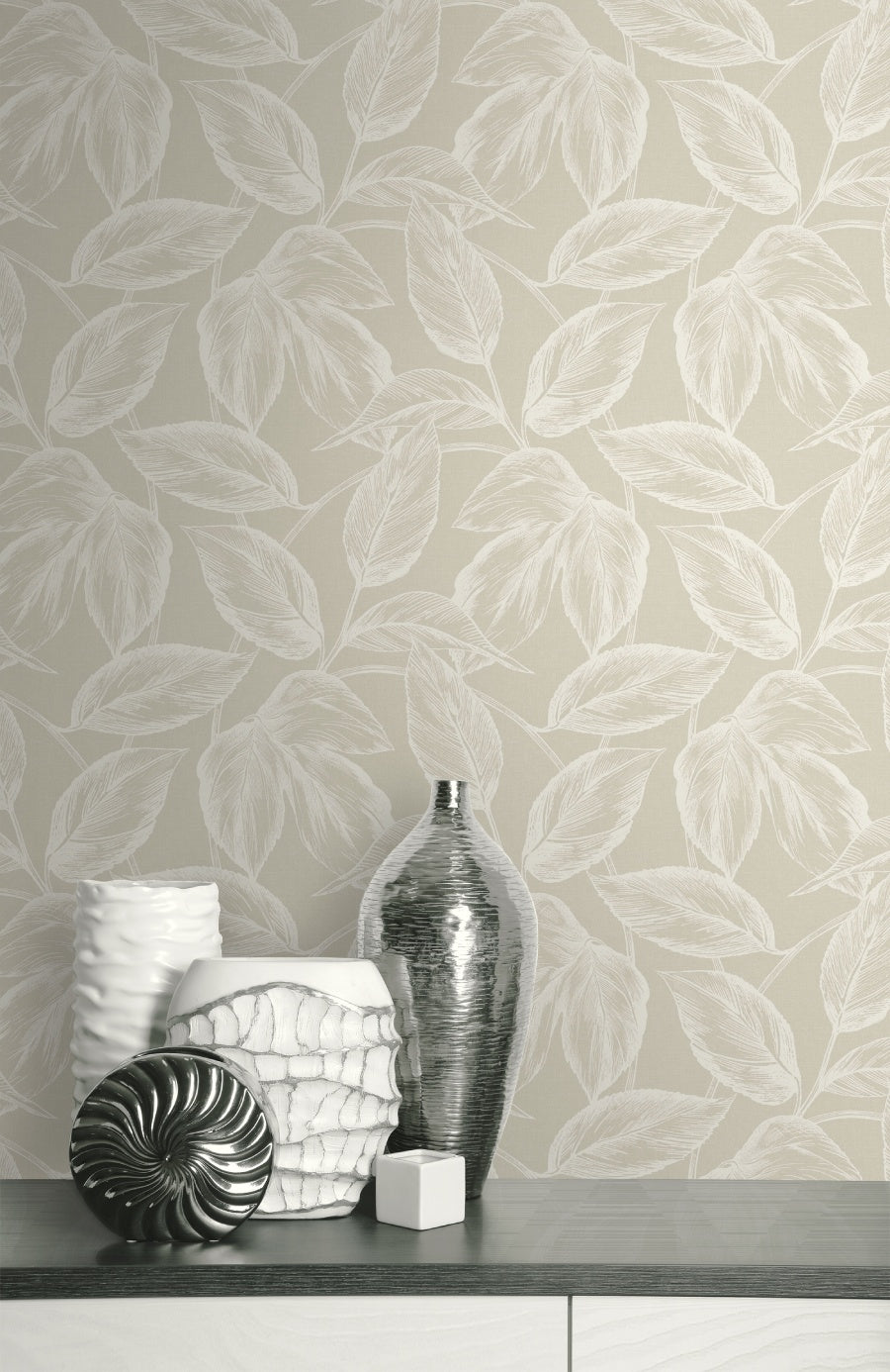 Sketched Leaves Wallpaper