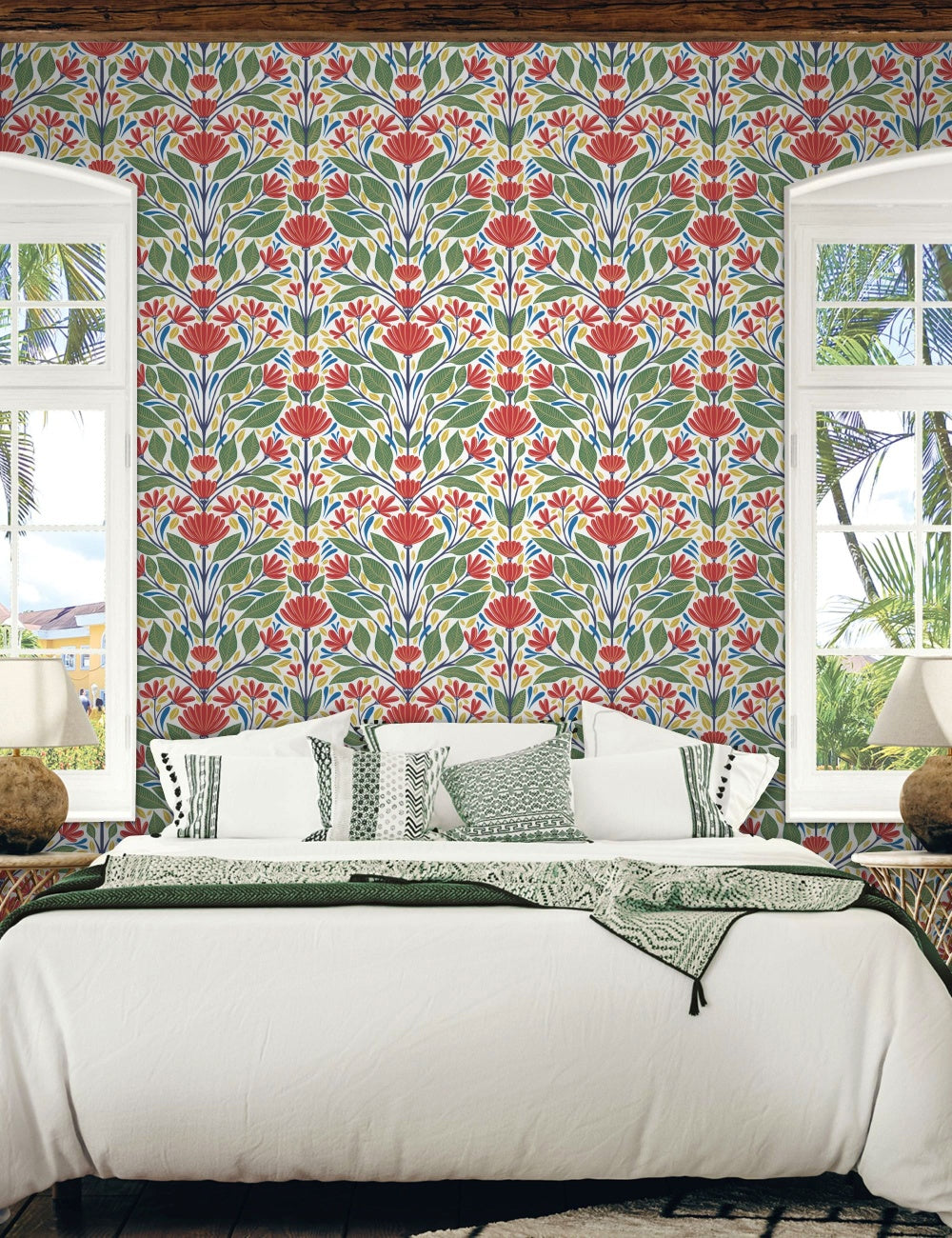 Painted Floral Wallpaper