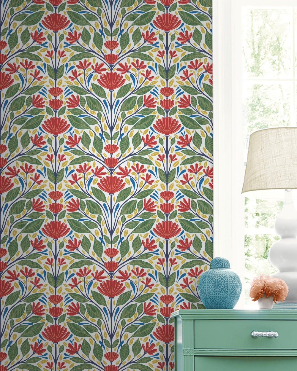Painted Floral Wallpaper