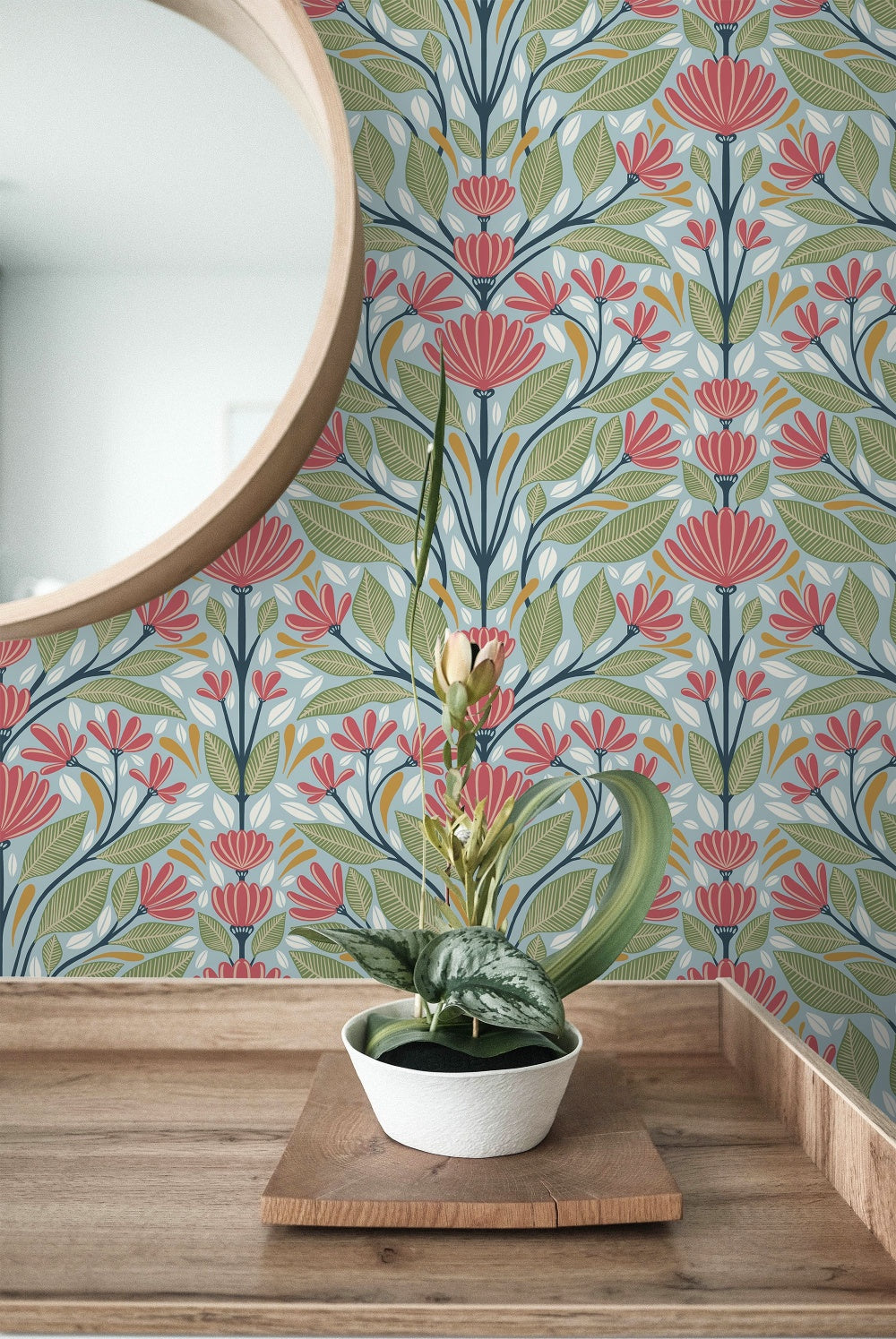 Painted Floral Wallpaper