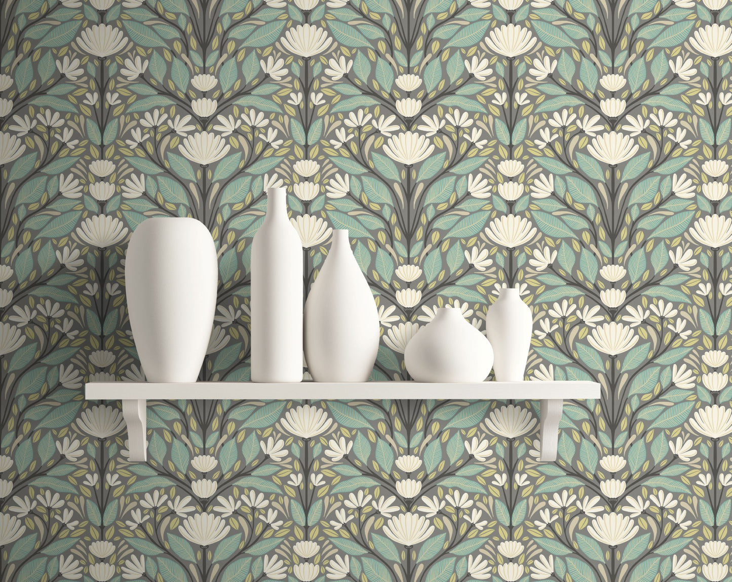 Painted Floral Wallpaper