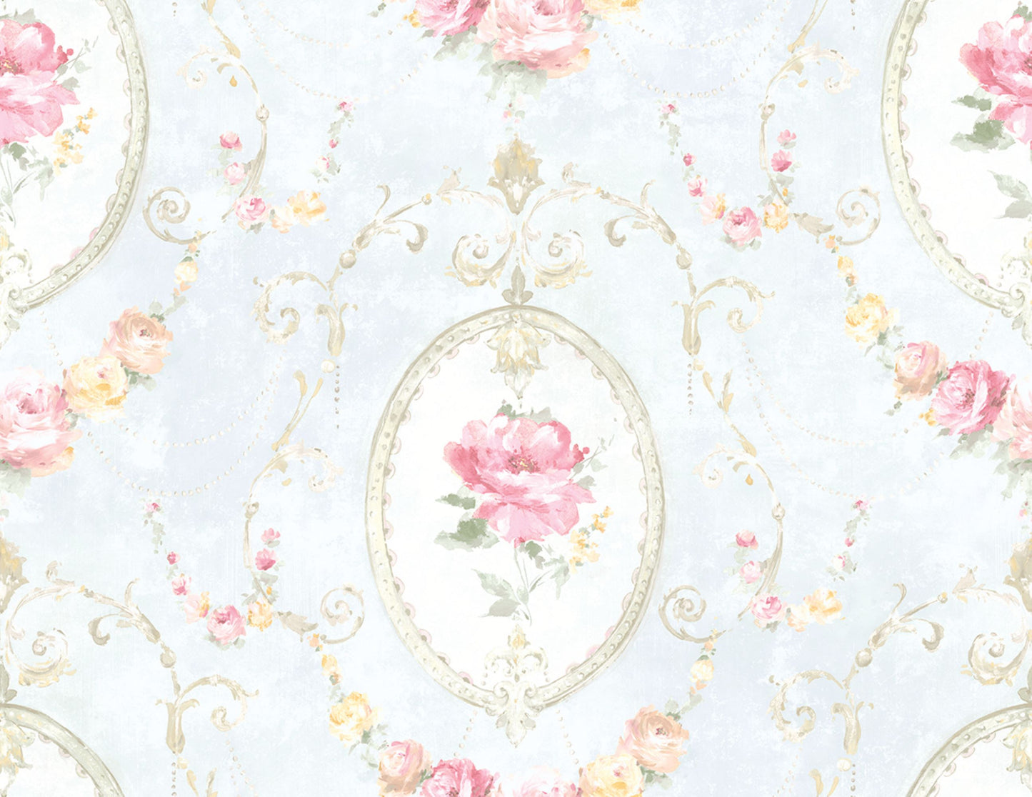 Medallion Flower Wallpaper