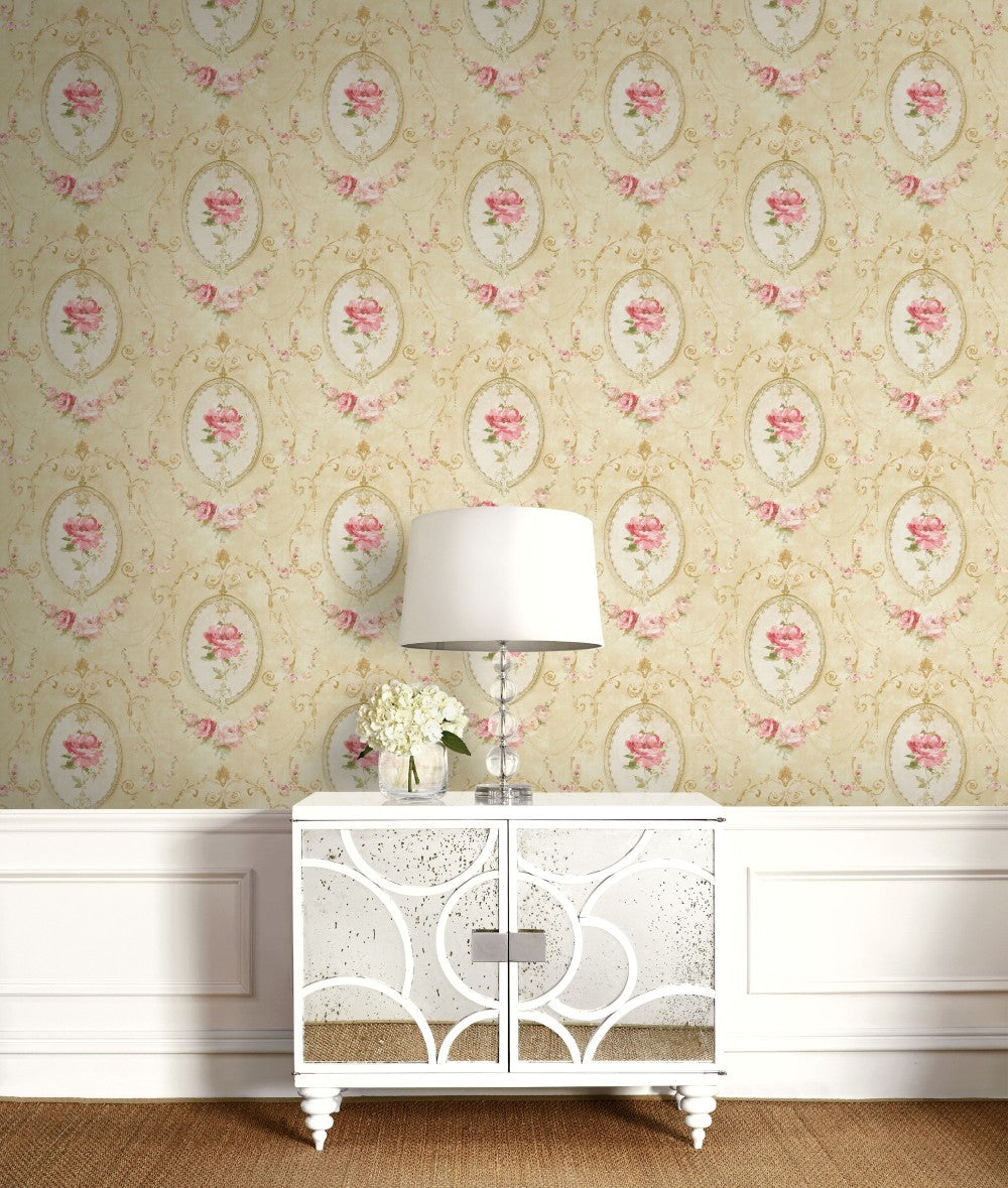 Medallion Flower Wallpaper