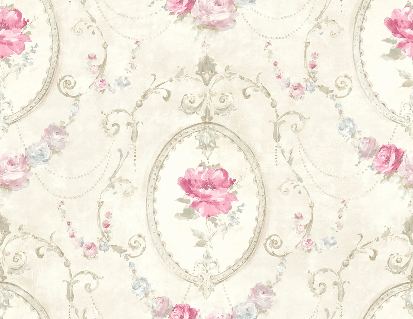 Medallion Flower Wallpaper - Casa Mia Wallcovering