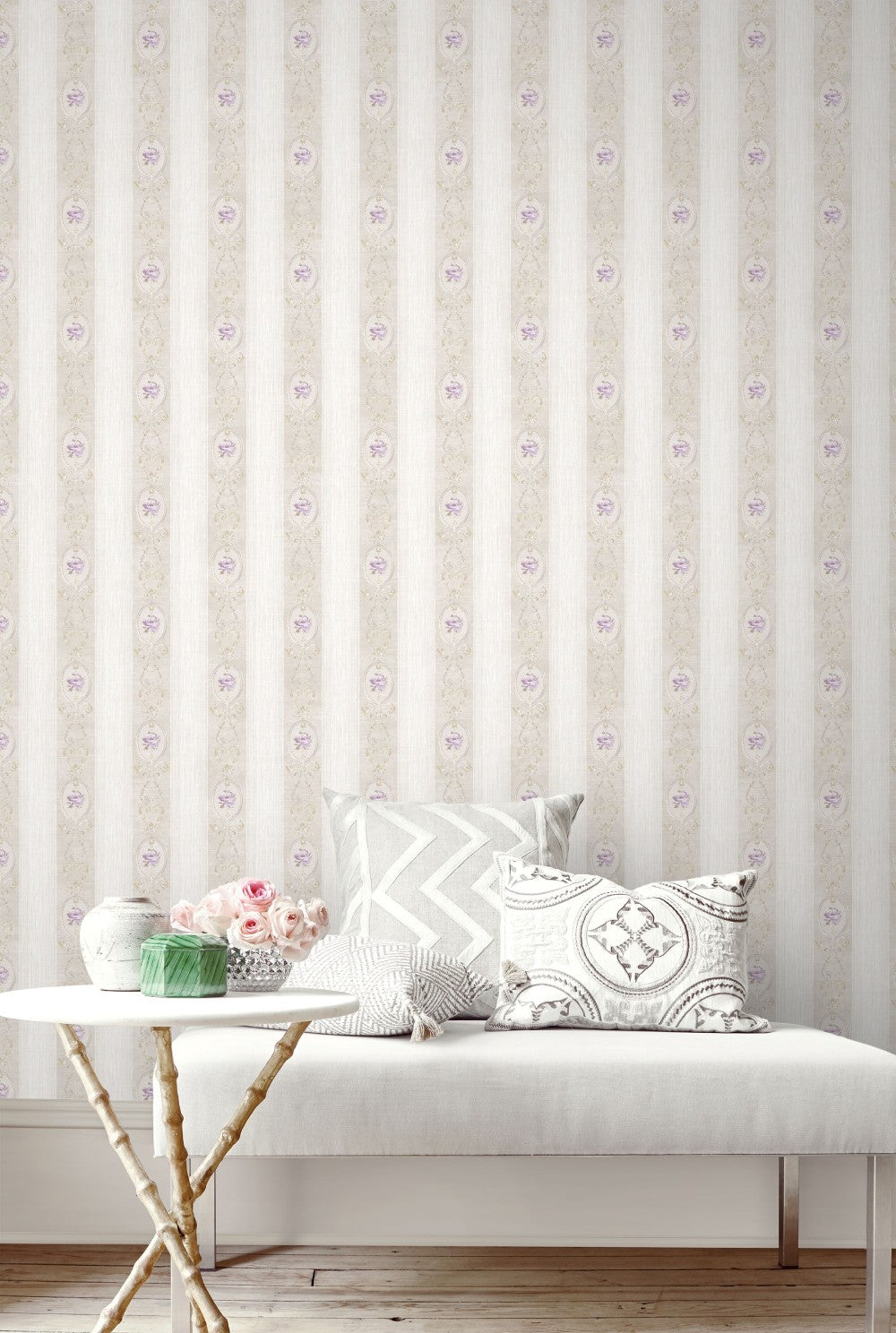 Flower Stripe Wallpaper