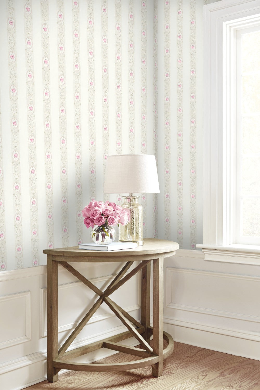 Flower Stripe Wallpaper