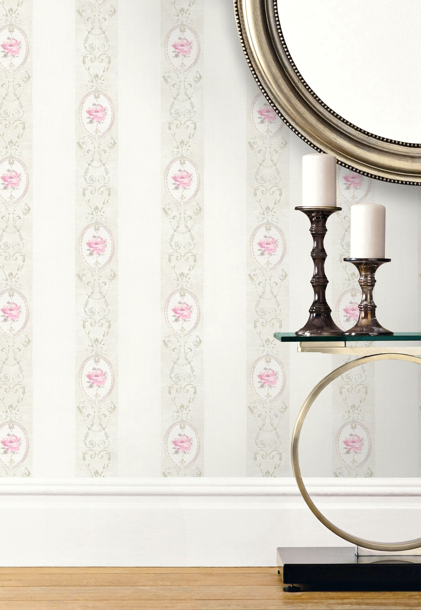 Flower Stripe Wallpaper