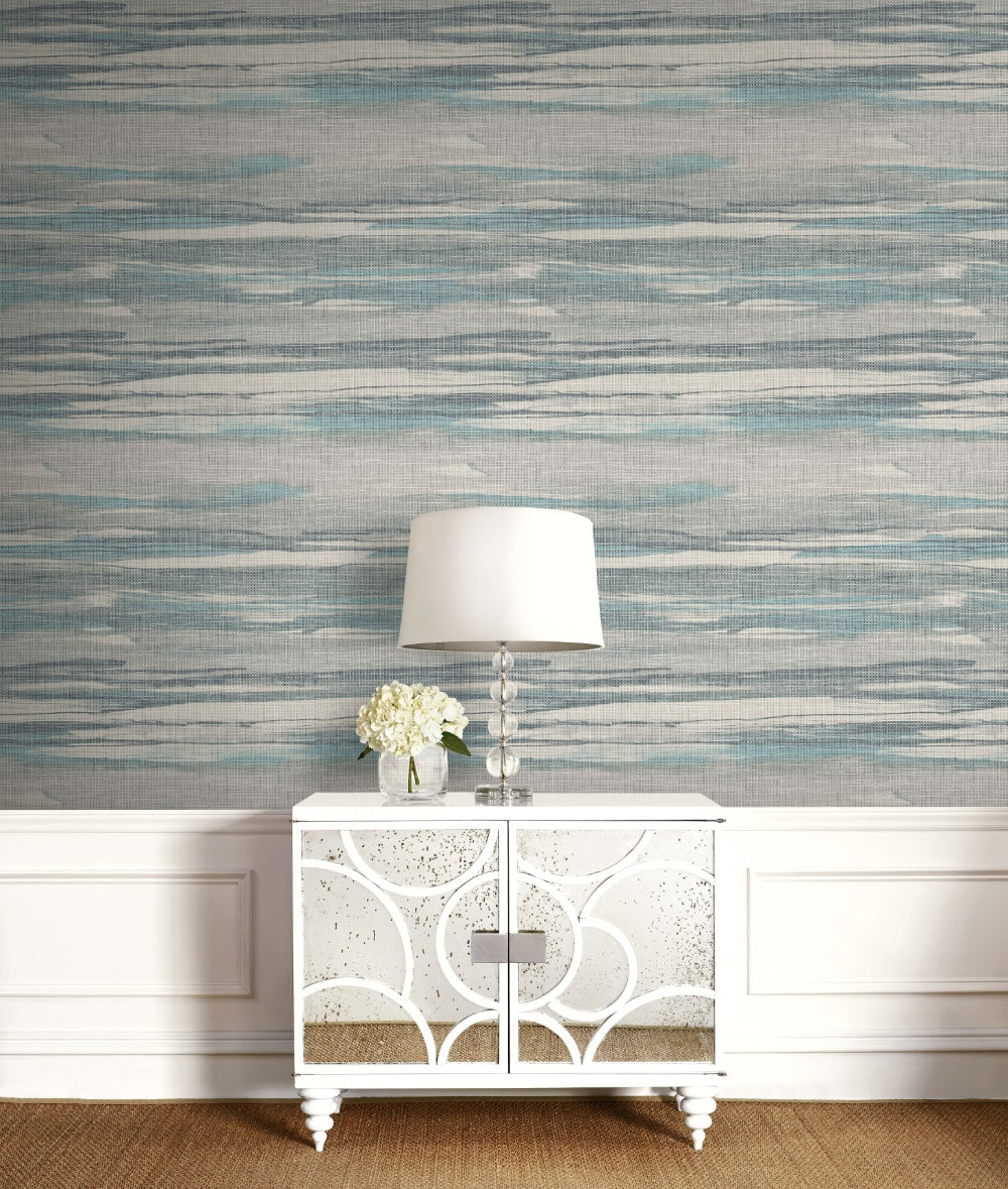 Grasscloth Waves Wallpaper