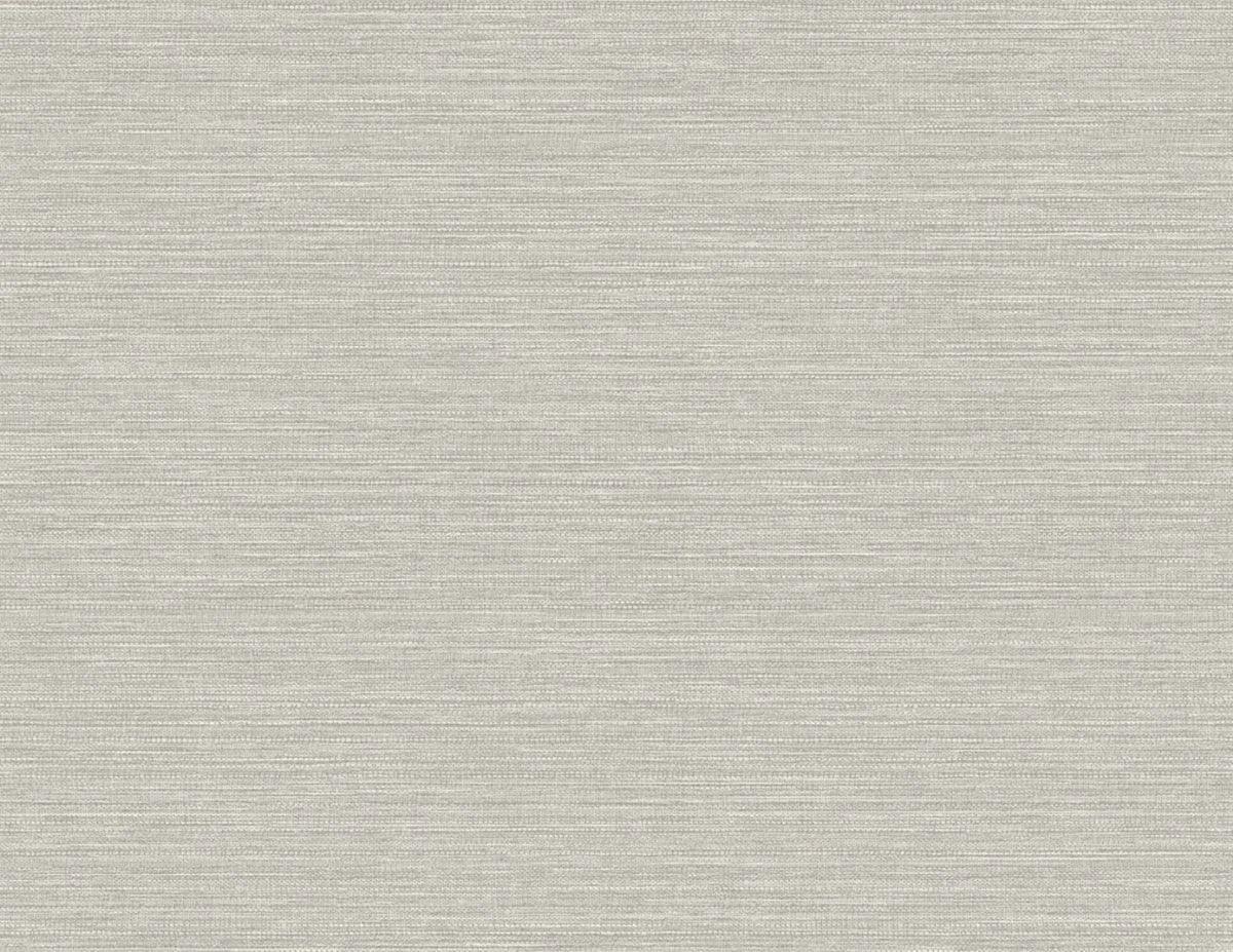 Grasscloth Replication Wallpaper features a light gray textured surface with subtle horizontal lines for a natural look.