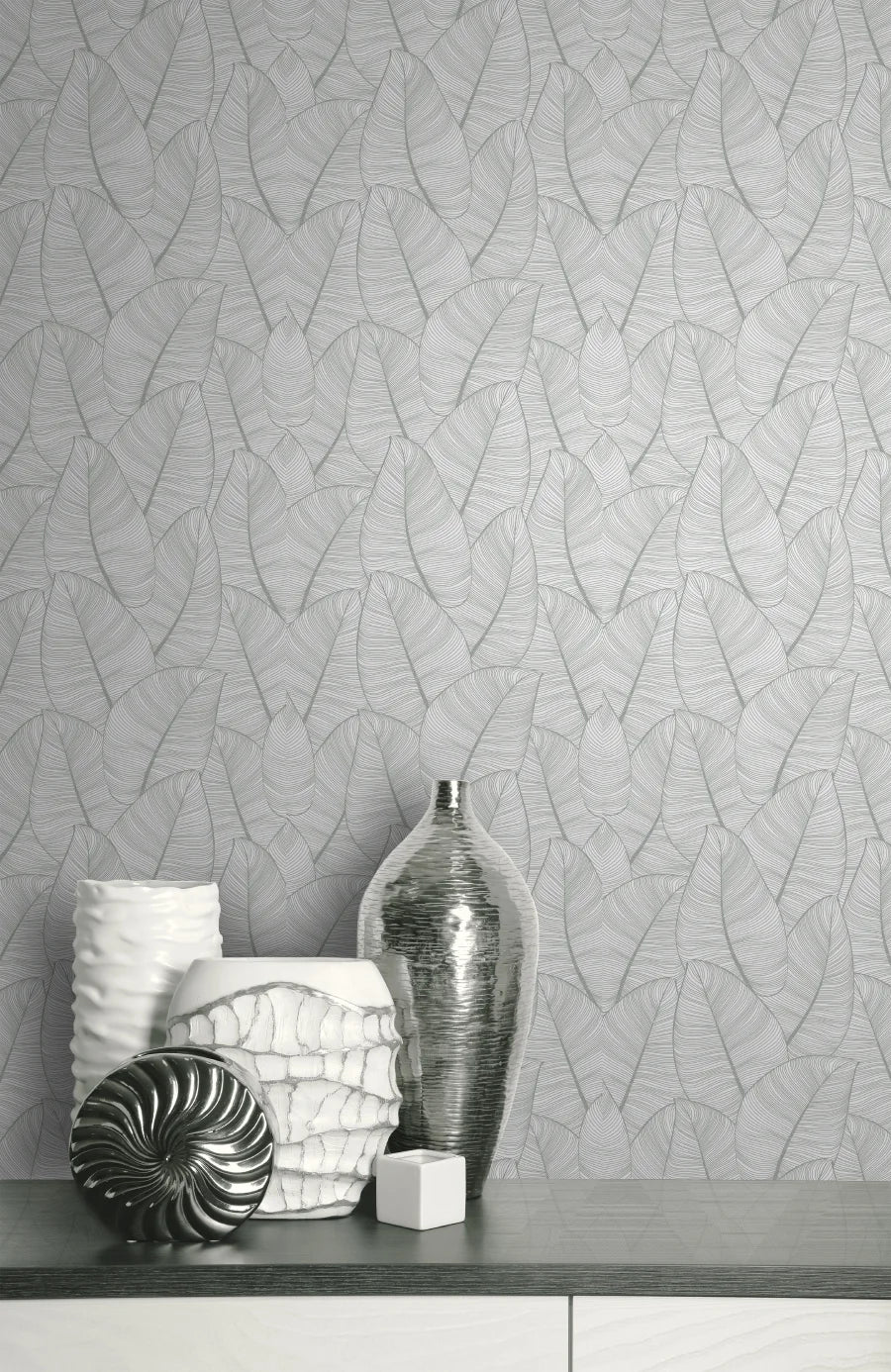 Metallic Leaf Wallpaper