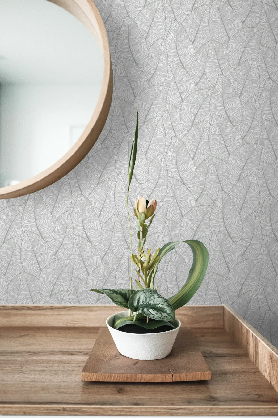 Metallic Leaf Wallpaper