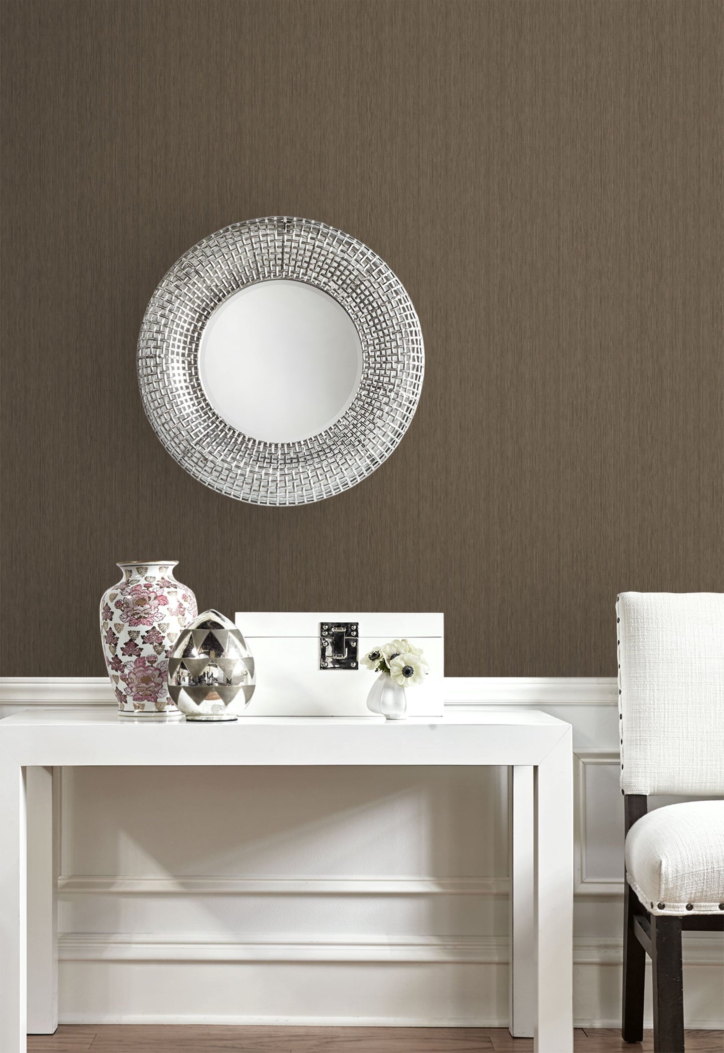 Textile Effect Vertical Wallpaper