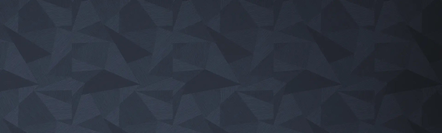 Dark geometric pattern featuring overlapping triangles and polygons in various shades of gray and black, creating a modern, textured, and abstract background design.