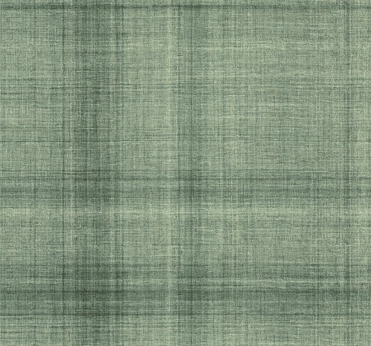 Textured Plaid Commercial Vinyl offers a green fabric with a subtle plaid pattern and visible woven threads.