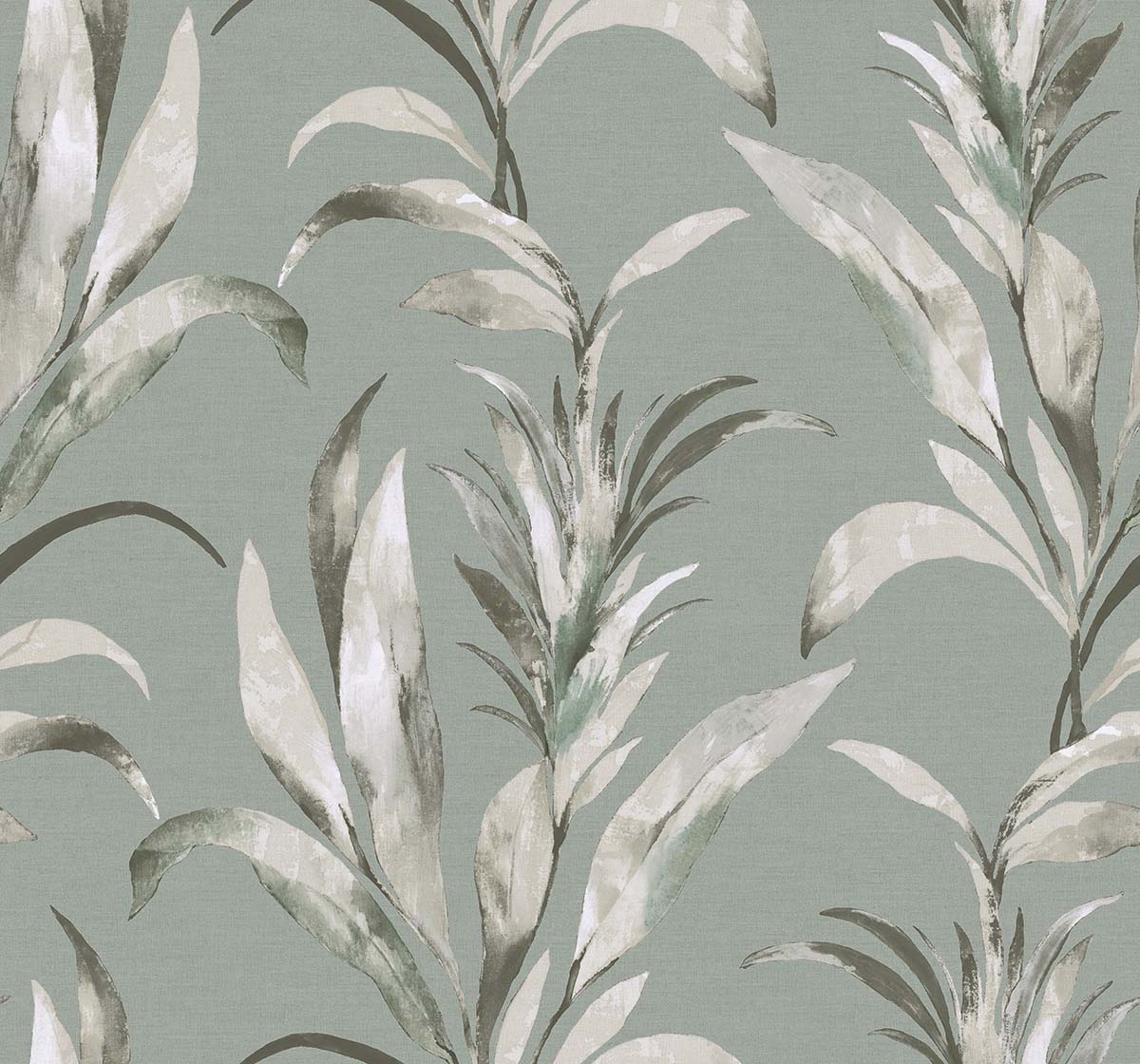 Palm Desert Commercial Vinyl features a watercolor leafy plant design in muted tones—ideal for a soft green feature wall.