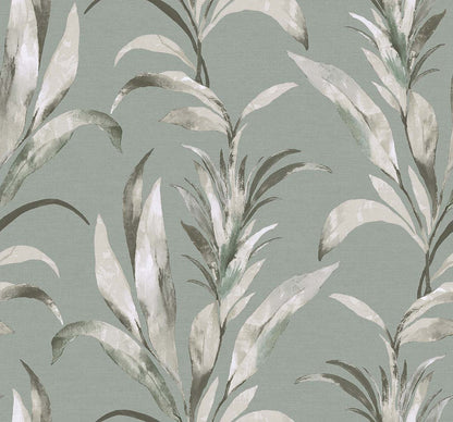 Palm Desert Commercial Vinyl features a watercolor leafy plant design in muted tones—ideal for a soft green feature wall.