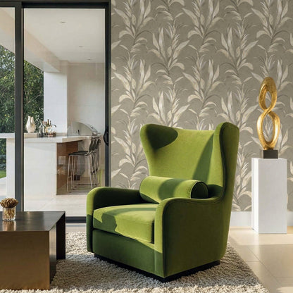 Palm Desert Commercial Vinyl wallpaper in a modern living room with sunlight streaming through glass doors.