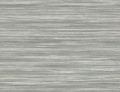Faux Grasscloth Commercial Vinyl: Gray textured wallpaper with horizontal streaks, modern and highly durable.