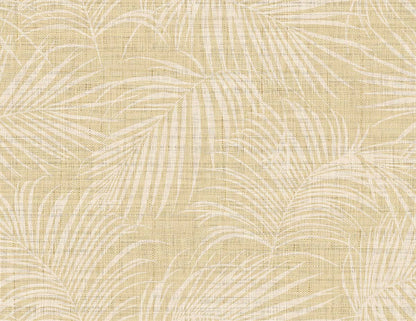 Palm Grassland Commercial Vinyl features a beige backdrop with a subtle, textured palm leaf botanical print.