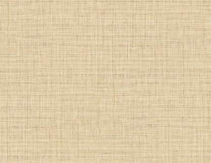 Faux Weave Commercial Vinyl: Beige linen-look vinyl wallpaper with subtle woven texture, perfect for modern spaces.