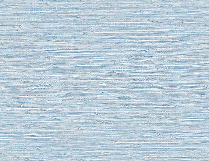 Light blue Texture Grasscloth Effect Commercial Vinyl wallpaper with wavy lines, ideal for modern living spaces.