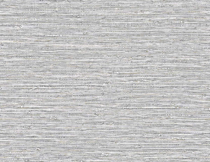 Texture Grasscloth Effect Commercial Vinyl wallpaper features embossed silver and gray stripes for a modern look.