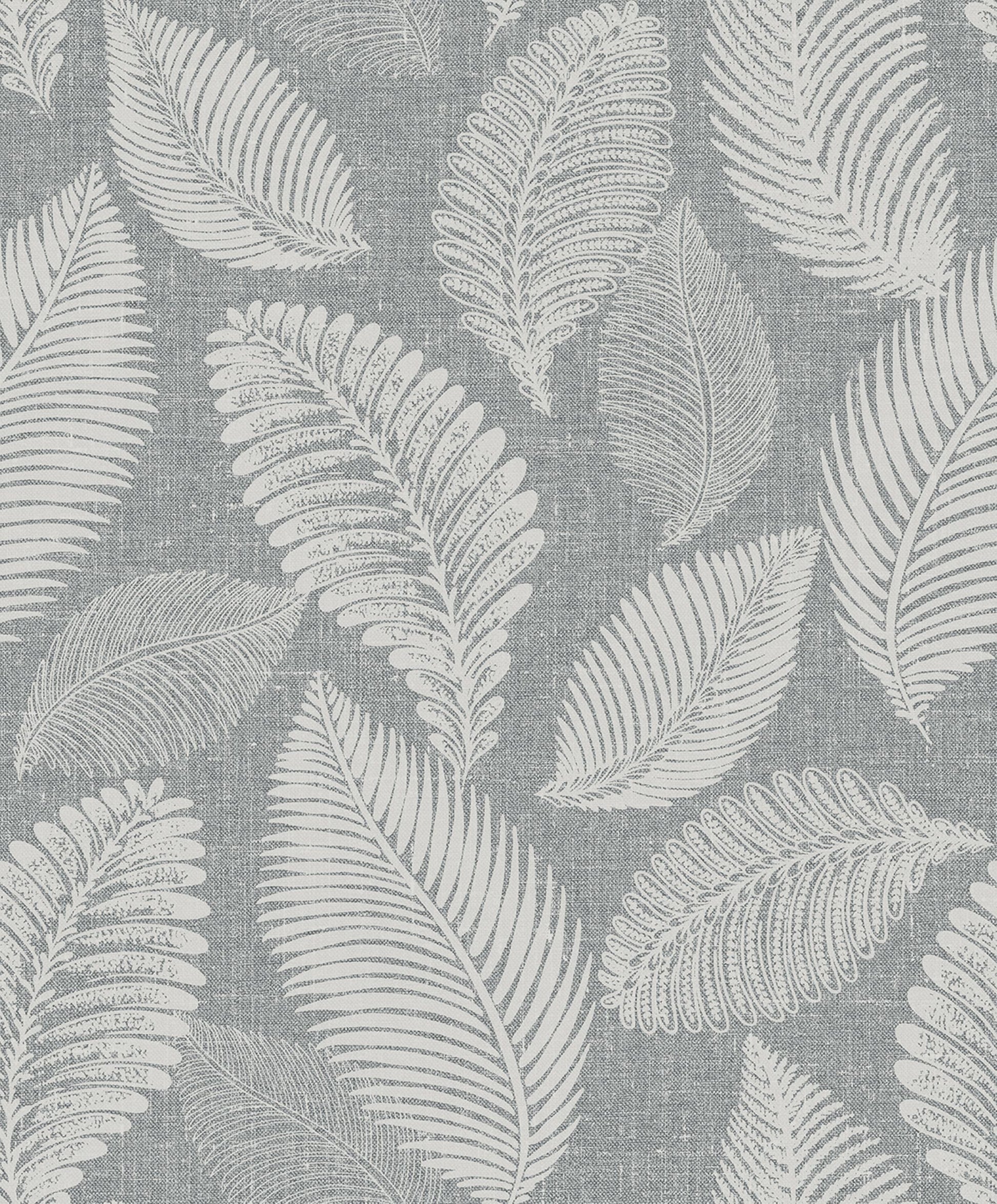 Templeton Gray Scattered Leaves Wallpaper close-up.
