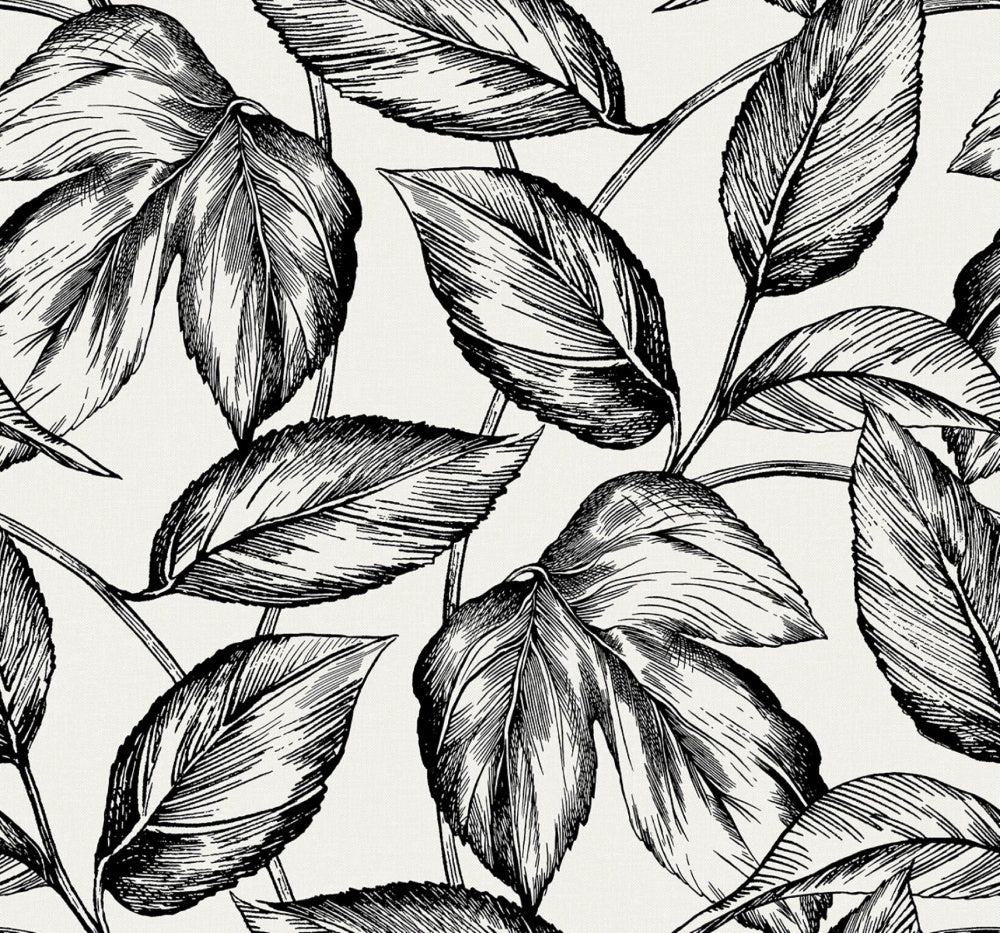 Sketched Leaves Wallpaper