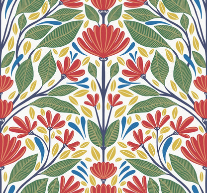 Painted Floral Wallpaper