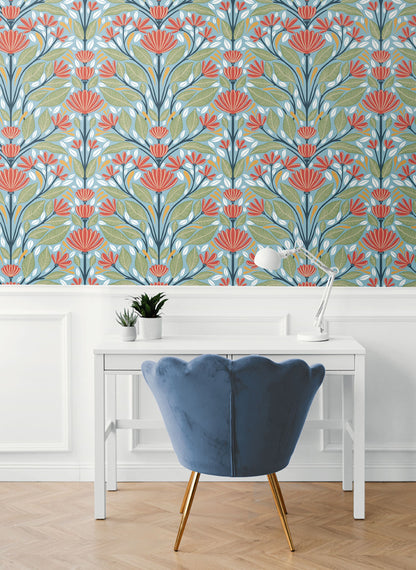 Painted Floral Wallpaper