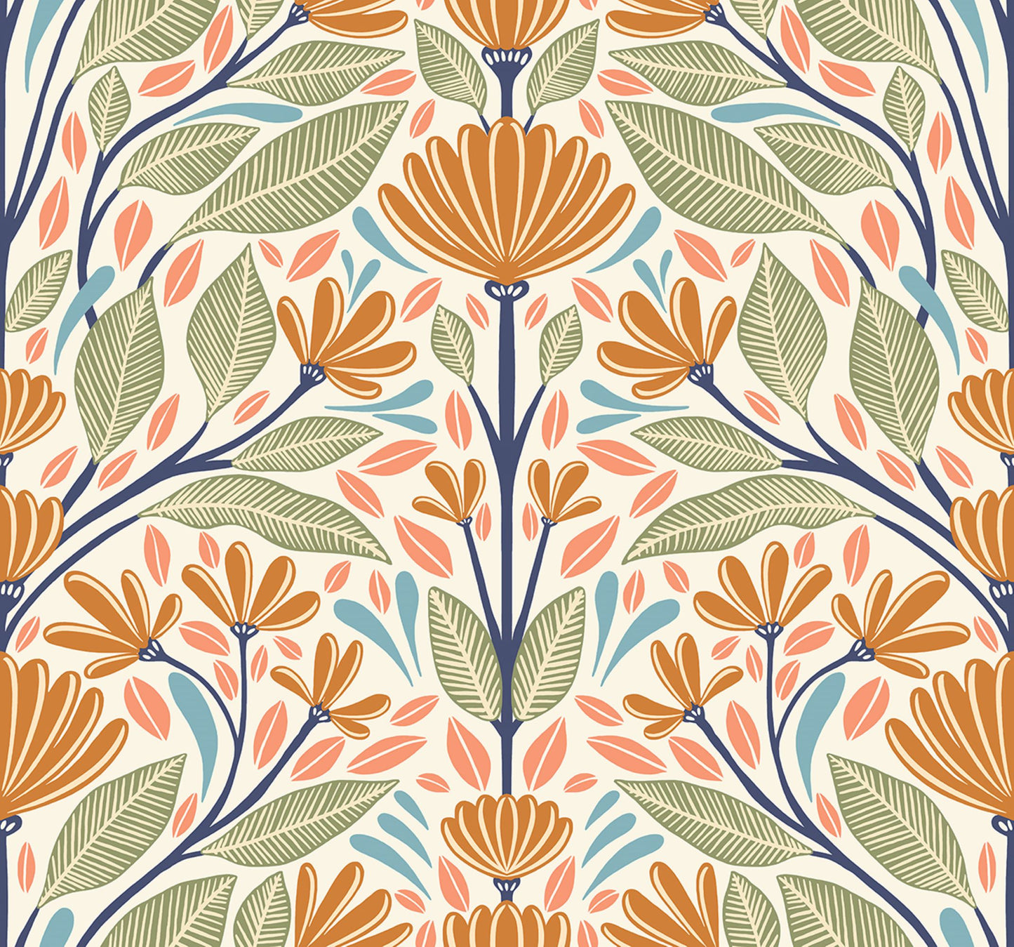 Painted Floral Wallpaper