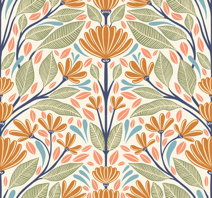 Painted Floral Wallpaper