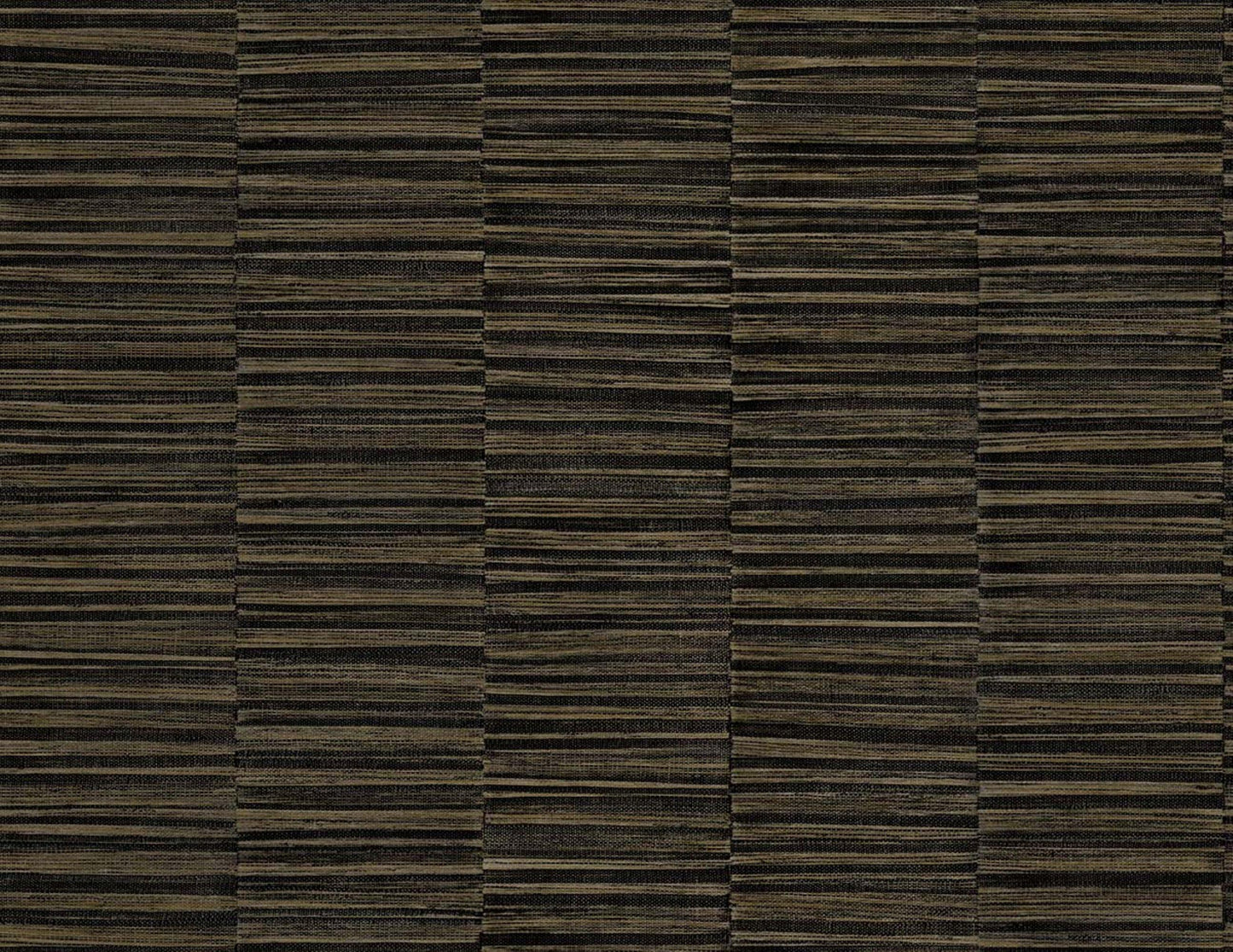Industrial Grasscloth Stripe Commercial Vinyl: dark brown embossed wallpaper with woven grid-like pattern.