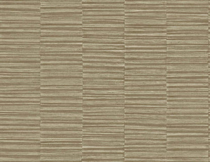 Tawny Brown Industrial Grasscloth Stripe Commercial & Vinyl close-up.
