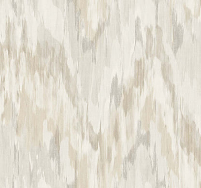 Beige & Gray Watercolor Wave Wallpaper close-up.
