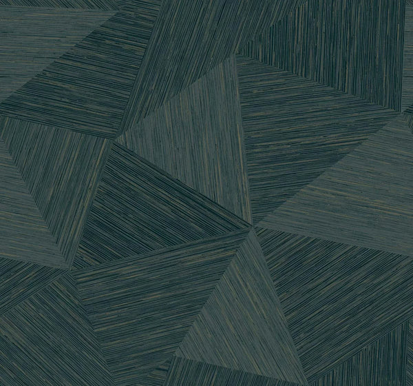 Geometric Fibers Triangles Commercial Vinyl features overlapping dark green triangles for a textured, embossed effect.