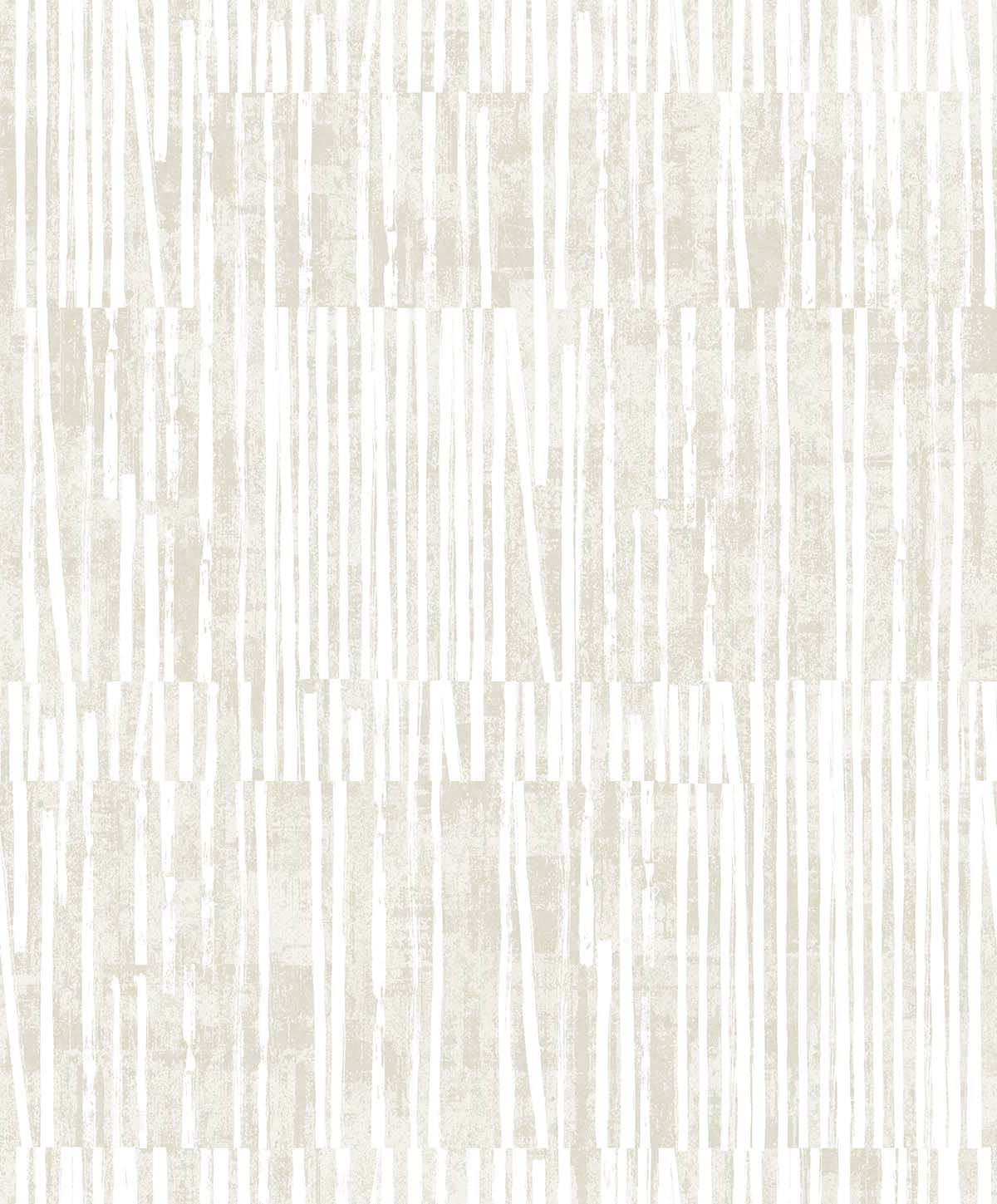 Abstract Vertical Stripes Wallpaper features beige and white textured lines on non-woven, unpasted material.