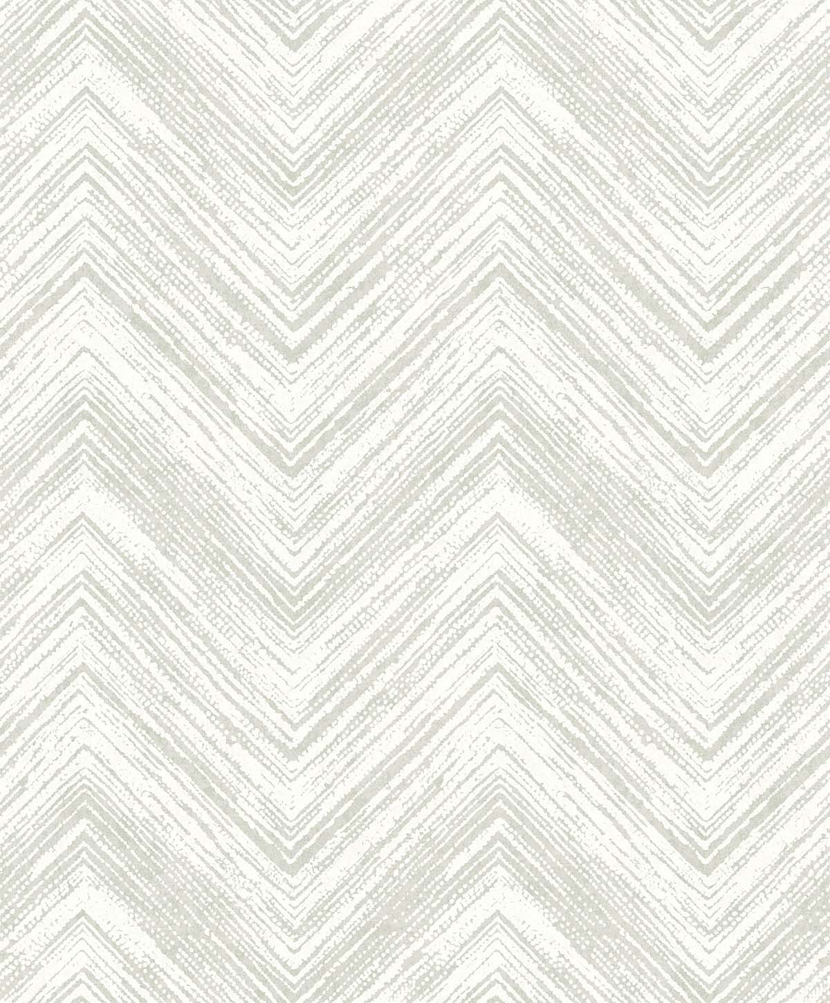 Chevron Wallpaper in light gray and white features a textured, sketch-like chevron pattern on washable, easy-care material.