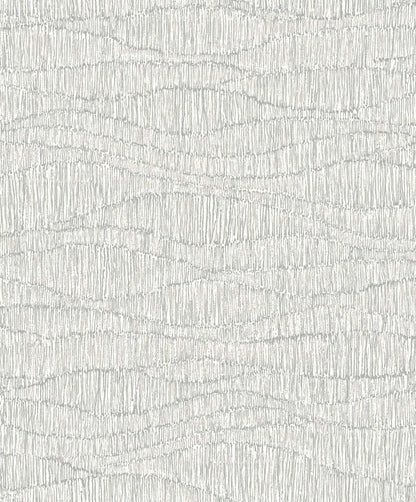 Wavy Wallpaper: white, textured non-woven wallpaper with irregular wavy lines in a subtle, abstract pattern.